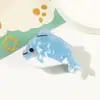 Presilha de Cabelo Fofa Desenho Animado Animal Série Oceano Pequena Imitação Acetato Concha Golfinho Estrela do Mar Franja Lateral Filhote