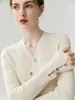 Suéter 100% cachemira pura para mujer, cuello en V, estilo jersey, con textura acanalada, diseño asimétrico, corte ajustado y mangas largas