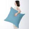 Cojín Decorativo de Lino de Color Sólido, Cojín Sencillo para Sofá, Cojín para Ventana Abuhardillada, Funda de Cojín sin Relleno, Cojín Grande para Cabecera de Cama