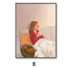 Chica de Luz y Sombra Pintura Colgante Arte Sanador Pintura Decorativa Dormitorio Cálido Mesita de Noche Pintura Ilustración Sala de Estar Nicho Mural