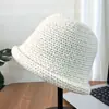 Gorro de Pescador de Punto con Borde Enrollado para Otoño e Invierno para Mujer, Sombrero de Cubo Moderno y Cálido, Estilo Nuevo Que Hace que el Rostro Parezca Más Pequeño, Elegante Sombrero de Cubo de Lana