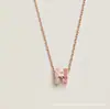 Collar Aijia Nuevo Bloque de Color Letra H Cadena Doble para Clavícula Colgante Pequeño Nicho Edición Limitada Qixi Estilo Ins Aijia