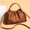 DENK bolsa feminina de couro transfronteiriça atacado bolsa plissada moda de alta qualidade bolsa de ombro mensageiro bolsa pequena de couro de camada superior