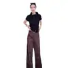 Niche design senso casual calças largas usar um conjunto de preto fino pullover curto camiseta duas peças roupas femininas