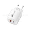 Cargador multipuerto cuadrado pequeño de CA, 1 USB, 1 PD, amarillo, para teléfono móvil Apple PD20W, carga rápida
