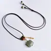 Collar Colgante de Jade Hetian Puro Natural Cuadrado Grueso Dulce Ping An Wu Shi Regalo Colgante Cuadrado Dulce