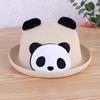Sombrero de paja trenzada nuevo para primavera y verano, forma de dibujos animados de panda viajero para hombres y mujeres, sombrero de atracciones turísticas coreanas, venta al por mayor