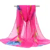 Bufanda Estampada de Chifón y Seda de Pavo Real para Mujer Primavera 2025 Bufanda Delgada Popular Chal Bufanda de Playa Protección Solar Estilo Nuevo