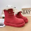 Botas de nieve de suela gruesa para mujer, nuevo modelo de invierno 2026, botines cortos tipo Birkenstock de doble uso con forro de felpa