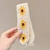 Parche de Flequillo Tejido, Parche Mágico para el Cabello, Pinza para el Cabello Floral Francesa, Parche Dulce para el Cabello, Diadema para Lavarse la Cara, Diadema