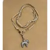 Otoño e Invierno Nuevo Colgante de Caballo Collar de Moda Personalidad Nuevo Estilo Chino Cuerda de Algodón Tejida Ajustable Diseño de Nicho Cadena para Suéter