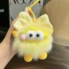 Lazo para el pelo de zorro creativo Colgante de bola de carbón pequeña Colgante para bolso Llavero de coche Accesorios Colgante de dibujos animados lindo para mujer