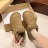 Pueden ser ~ Zapatos de algodón tipo Birkenstock de peluche para mujer, estilo nuevo, otoño e invierno, casuales, de suela plana, tipo pan, modernos, cálidos, de pelo