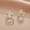 Brincos Redondos de Resina Transparente com Bolinhas Coloridas Primavera Verão Novo Vibe Dopamina Design de Nicho Estilo Ins Brinco