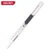 Cuchillo de Utilidad con Carcasa de Hierro Deli Tools Dl007 9mm60 grados Pequeño con Bordes Plateados para Cortar Papel y Abrir Cajas con Múltiples Funciones.