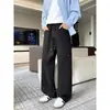 Pantalones casuales de estilo americano de calle con bolsillo vertical para hombre, otoño talla grande de moda, ajuste holgado, versátiles, rectos, de pierna ancha