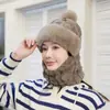 Gorro de Felpa Pied de Poule para Ciclismo, Nuevo Estilo Otoño e Invierno, Cortavientos y Resistente al Frío, Engrosado y Cálido, Gorro con Protección para Dedos y Orejas Integrada, Gorro Súper Lindo