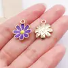 Acessórios de Joias DIY Transfronteiriços Pingente de Margarida Roxa Liga Esmaltada Colar Pulseira Brincos Chaveiro Pingente
