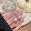 Pendientes Exquisitos de Plata S925 con Aguja de Plata, Circonita y Perla, Estilo Nicho Versátil y Sencillo, Pendientes de Lujo Ligero de Alta Gama para Mujer