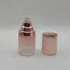 Venta al por mayor del fabricante Botella de Crema con Tapa de Raya Vertical Botella de Empaque Botella de Set para Cuidado de la Piel 30ml Botella Dispensadora de Loción de Vidrio
