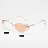 Nuevas Gafas de Moda Redondas Estilo Coreano de Alta Gama con Filtro Azul Montura Carey para Mujer Fotocromáticas Gafas de Sol Gafas sin Graduación al por Mayor