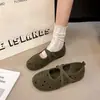 Zapatos planos tipo Mary Jane poco profundos para mujer, nuevos zapatos de noche estilo coreano otoño 2026, perfectos con vestidos, mocasines planos