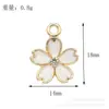 Joias Estilo Coreano DIY Flor de Cinco Pétalas Parecida com Pérola Flor de Cerejeira Liga Esmalte Acessórios Feitos à Mão Colar Pulseira Chaveiro Pingente
