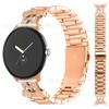 Adecuado para Correa de Reloj Google 1/2 Google Pixel Watch 3/4 41mm Correa de Reloj en Forma de M Brillante de Tres Cuentas