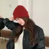 En Stock Fábrica Al Por Mayor Sombreros de Lana de Gama Alta para Otoño e Invierno para Mujer, Tejidos de Doble Capa Sin Costuras Engrosados Cálidos Versátiles de Color Sólido