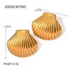 Jingqiao Aretes de acero inoxidable con forma de estrella de mar dorados estilo europeo y americano aretes de alta gama para Instagram aretes de acero de titanio aretes transfronterizos