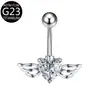 Venta al por mayor transfronteriza europea y americana F136 Alas de Ángel G23 Aleación de Titanio Joyería para Piercings Anillo para Ombligo Clavo para Ombligo