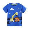 Camiseta Nova Estilo Verão 2026 para Meninos, Moletom Fashionável Estilo Europeu e Americano com Estampa de Desenho Animado, Blusa de Manga Curta com Gola Redonda para Crianças
