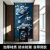 Pintura Decorativa de Flor de Peônia Rica e Nobre Florindo Adesivo de Pintura Autoadesivo Hall de Entrada Mural Floral de Luxo Leve Adesivo Decorativo Sem Furos