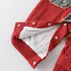 Traje de Año Nuevo para Bebé Ropa de Primavera y Otoño Mameluco Rojo para Bebés Mes Completo Cien Días Estilo Chino Delgado Traje de Felicitación de Año Nuevo