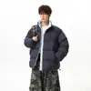 Jaqueta de Algodão Masculina de Inverno Nova com Gola Alta Masculina Solta Acolchoada Quente Tendência Casaco Pão Roupas de Algodão Roupa Exterior