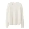 Nuevo suéter de punto de cachemira de color liso para otoño e invierno, cuello redondo a la moda, versátil para ir al trabajo, jersey simple, suéter holgado para mujer