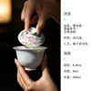 Juego de Té Kung Fu Mojing Morado Nebuloso Jardín de Primavera Peonía Pintado a Mano Peonía, Tetera Doméstica, Gaiwan, Taza de Té, Bandeja para Tetera, Colección de Juegos de Té