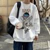 Suéter de manga larga para hombre, primavera y otoño, estilo coreano, moderno, holgado, estilo Hong Kong, moderno, con estampado de astronauta, abrigo de talla grande.