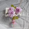 Rosa artificial de 5 cabezas rosa laifei flor guía para camino de boda peonía decoración para el hogar rosa camelia comercio exterior flor de seda falsa
