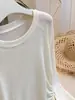 Camiseta feminina de manga longa com cordão na cintura, estilo coreano, nova moda outono 2026, top slim fit A14254