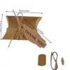 Caja almohada de papel kraft estilo europeo, mini caja de dulces temática de bosque, caja de papel para tarjeta de agradecimiento de cumpleaños
