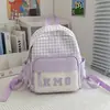 Bolsas de Moda 2026 Nuevo Estilo Coreano Color Contrastante Cuadros Mochila Escolar para Estudiantes Gran Capacidad Mochila Moderna Versátil