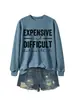 Sudadera de moda casual para mujer de otoño e invierno, costosa y difícil, estación independiente de deseos de Amazon