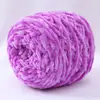 Bola de lana de terciopelo dorado, chenilla, hecha a mano, bufanda tejida, hilo grueso, material de oso violento, bolsa, zapatillas de ganchillo