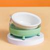 Tazón para Gato Cerámico Doble Tazón Cuenca para Comida para Gato Boca Inclinada Tazón para Comida para Gato Tazón para Perro Cuenca para Perro Agua Potable Integrado Antigolpes Suministros para Mascotas