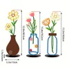 Vaso Impresso Colorido Plano 2D Transfronteiriço Arranjo de Flores Silhueta de Parede Fundo de Sala de Estar Interna Artesanato Enfeites Decorativos