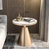 Mesa de Centro de Entrada Nórdica de Luxo em Pedra Mesa Redonda Pequena Mesa Lateral Criativa Simples de Mármore para Sala de Estar de Apartamento Pequeno
