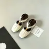 Mules femininas retrô francesas de metal, estilo old money, bico quadrado, vazadas, sem cadarço, com aumento interno de altura