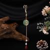 Estilo Marea Nacional Cheongsam Solapa a Presión Hoja de Loto Colgante Antiguo Broche Hanfu Ropa de Té Borla Retro Accesorios Estilo Chino Nuevo para Mujer