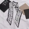 Faixa de Cabelo de Fita, Lenço Pequeno de Seda Branco, Lenço Longo Flutuante, Alça de Bolsa Decorativa Versátil Feminina, Acessórios para Caixa de Presente